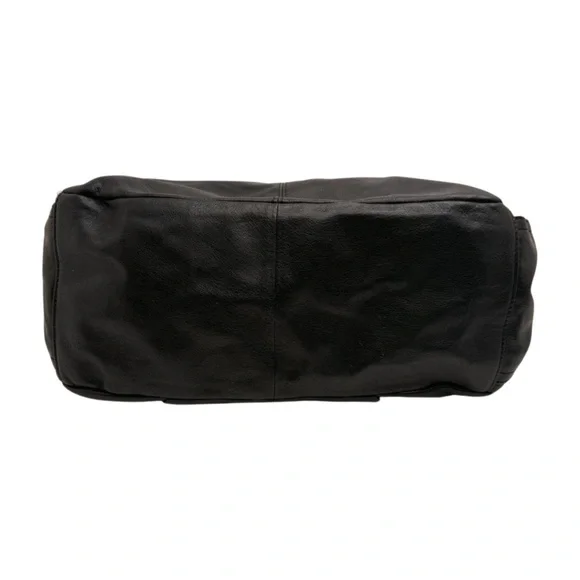 B. Makowsky Black Leather Shoulder Bag Slouchy Hobo Soft Pebbled Leather - Picture 8 of 15